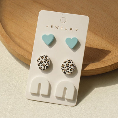 Girls Clay Texture Acrylic Earrings Set-Jewearrings