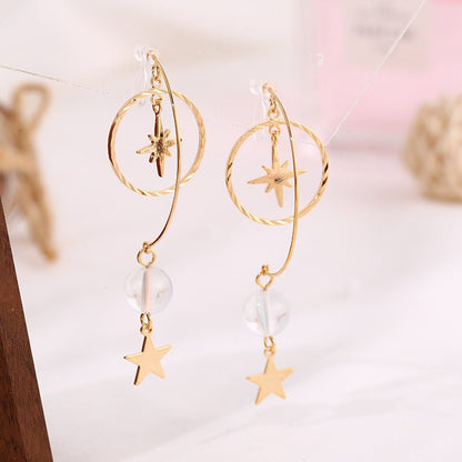 Girly Heart Gold Earrings Boutique Accessories-Jewearrings