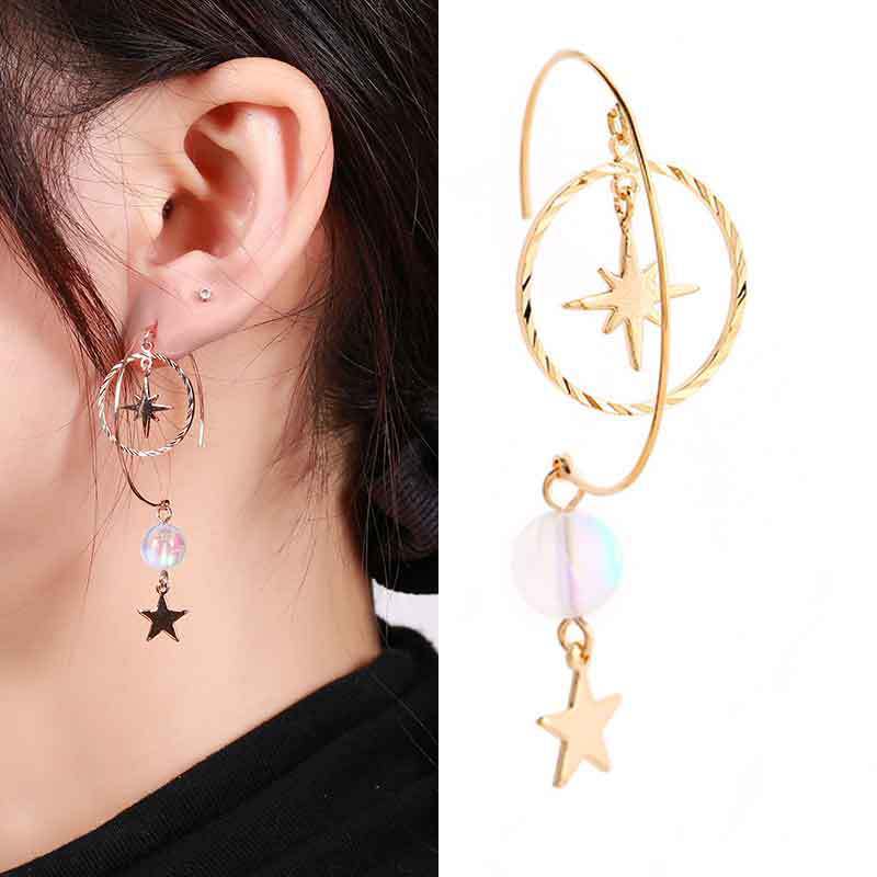 Girly Heart Gold Earrings Boutique Accessories-Jewearrings