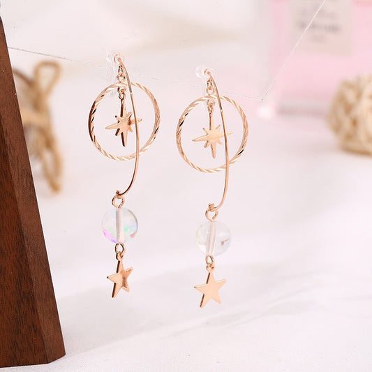 Girly Heart Gold Earrings Boutique Accessories-Jewearrings