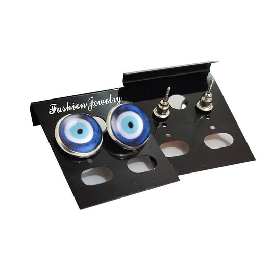 Glass Turkish Blue Eye Stud Earrings-Jewearrings