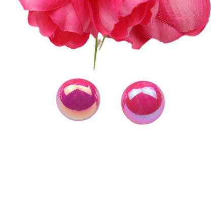 Glossy Candy-colored Round Acrylic Earrings-Jewearrings