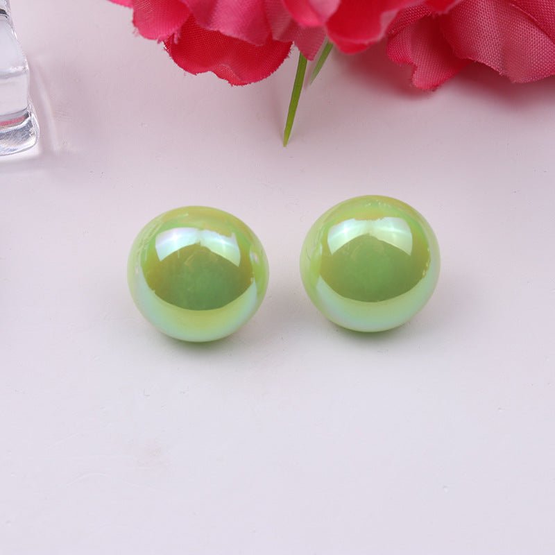 Glossy Candy-colored Round Acrylic Earrings-Jewearrings