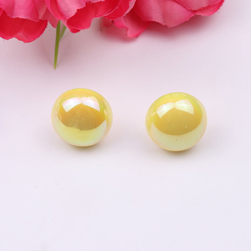 Glossy Candy-colored Round Acrylic Earrings-Jewearrings