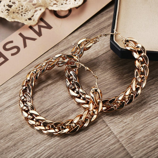 Gold alloy earrings-Jewearrings