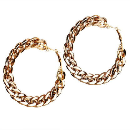 Gold alloy earrings-Jewearrings