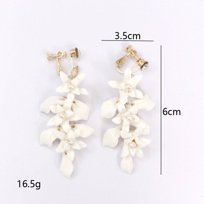 Gold And Silver Dual Color Ceramic Flower Earrings-Jewearrings