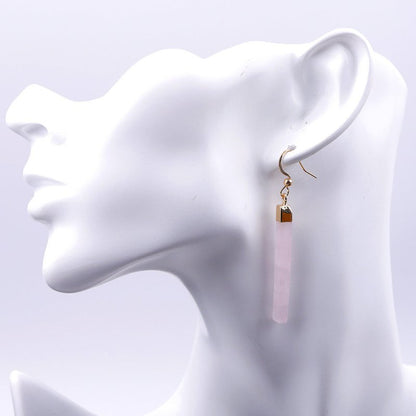 Gold Barstone Earrings Natural Stone-Jewearrings