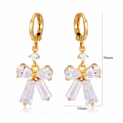 Gold Bow Earrings | Classic & Elegant Zirconia Studs-Jewearrings