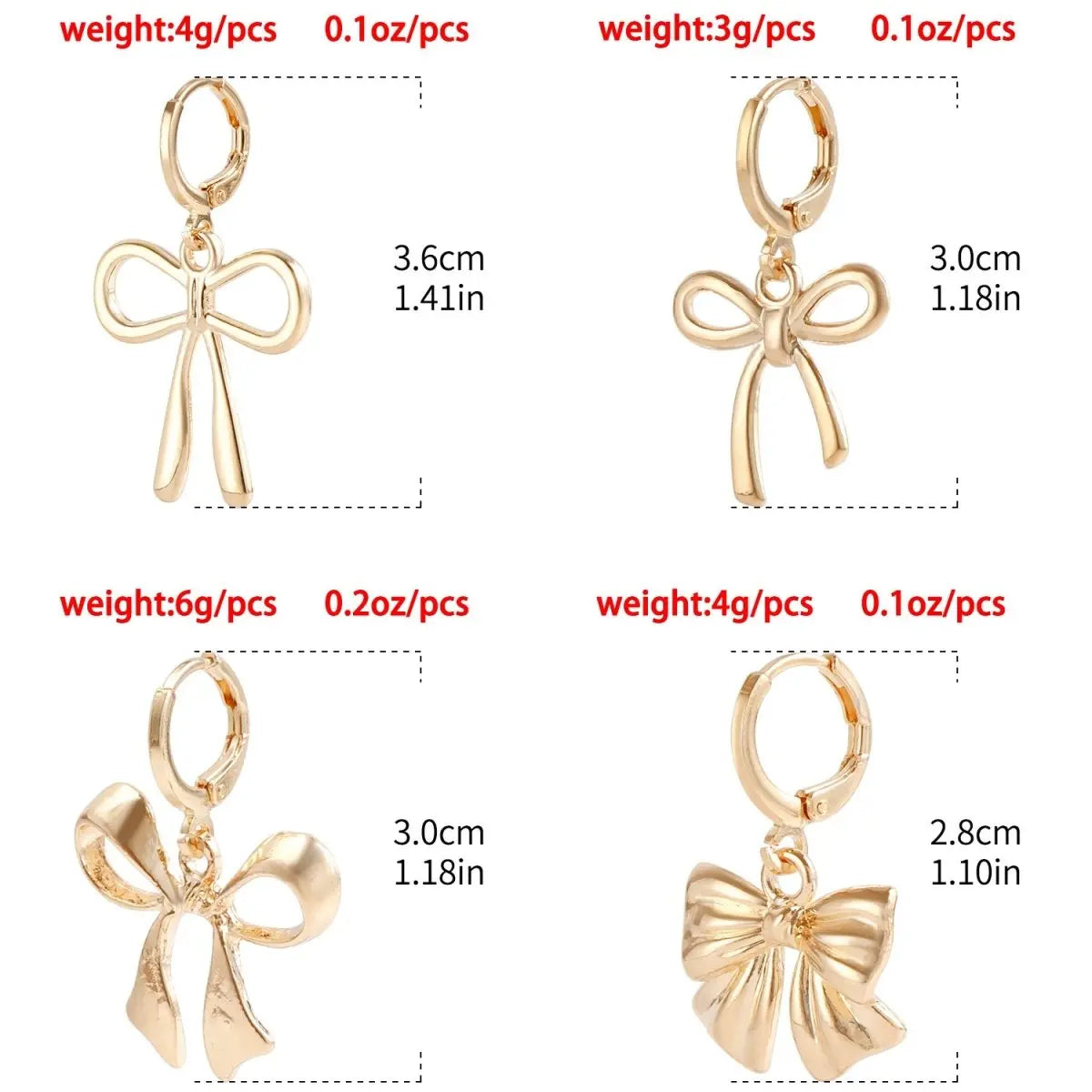 Gold Bow Earrings for Women - Geometric Design-Jewearrings