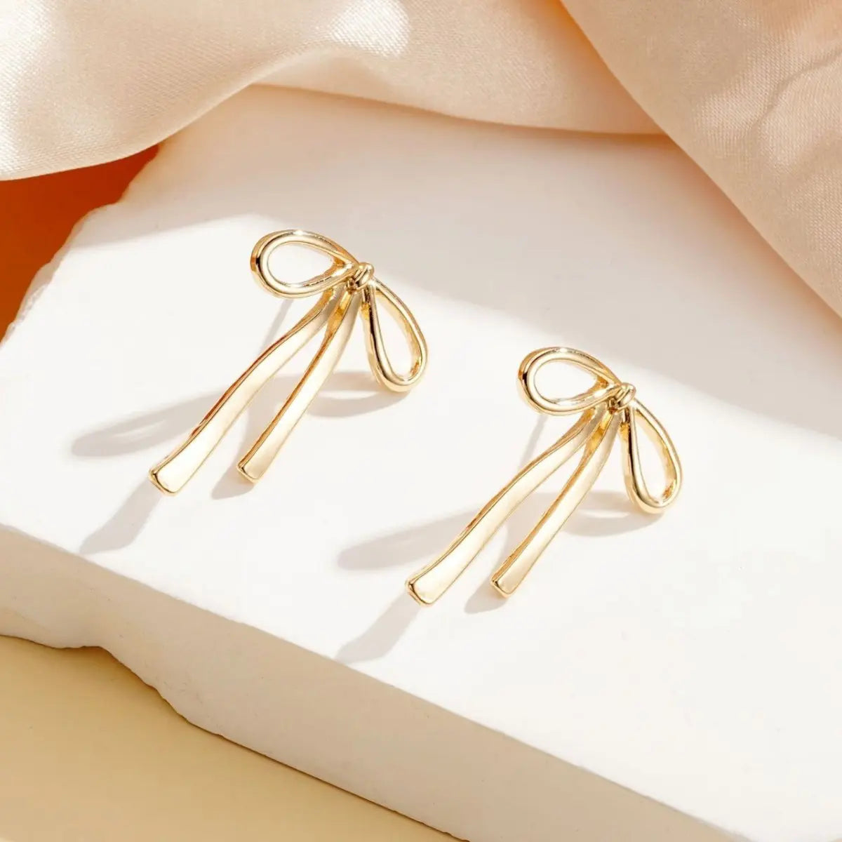 Gold Bow Earrings for Women - Lightweight & Stylish-Jewearrings