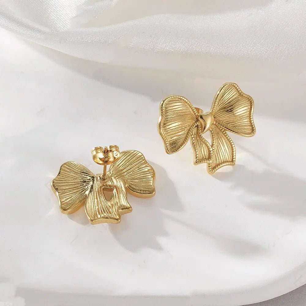 Gold Bow Earrings for Women | Stylish & Affordable-Jewearrings