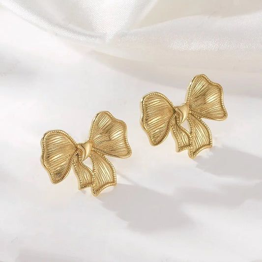 Gold Bow Earrings for Women | Stylish & Affordable-Jewearrings