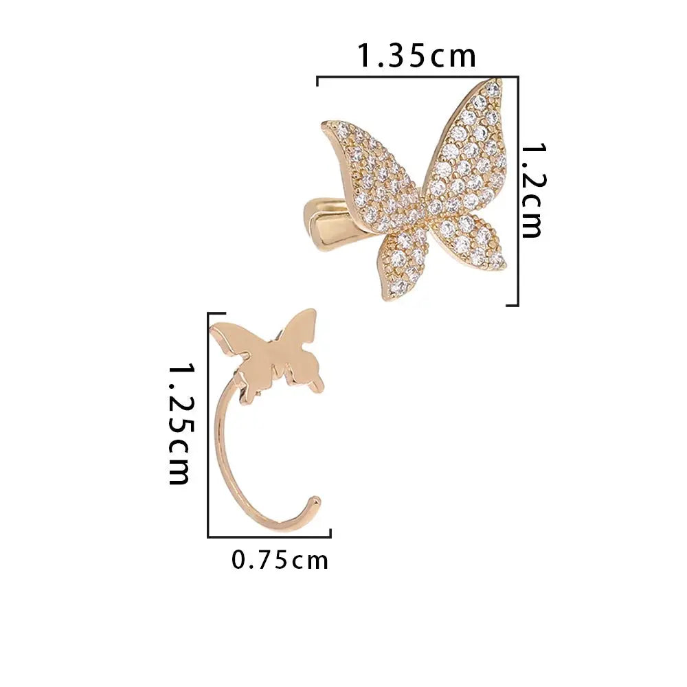 Gold Bow Earrings | Micro-zircon Clip-On Earrings for Women-Jewearrings