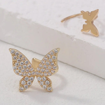 Gold Bow Earrings | Micro-zircon Clip-On Earrings for Women-Jewearrings