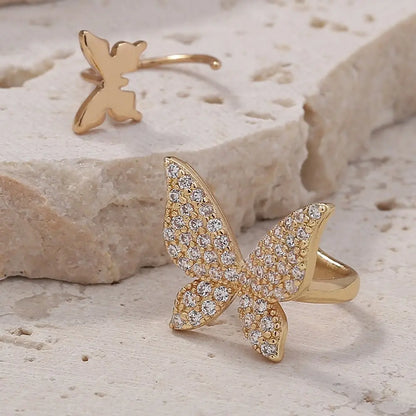 Gold Bow Earrings | Micro-zircon Clip-On Earrings for Women-Jewearrings