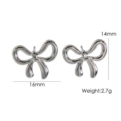 Gold Bow Earrings Set - Stainless Steel 14K Gold Plated-Jewearrings