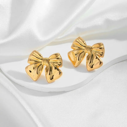 Gold Bow Earrings | Stylish & Chic for Every Occasion-Jewearrings