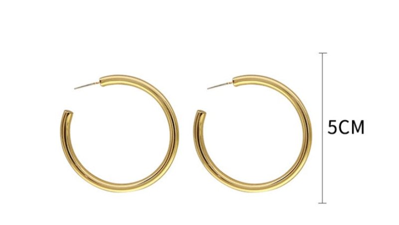 Gold Chunky Hoop Earrings-Jewearrings