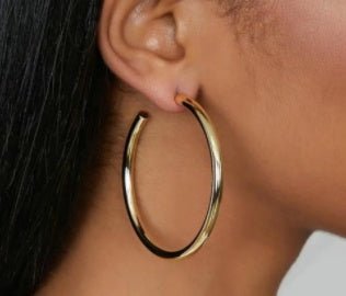 Gold Chunky Hoop Earrings-Jewearrings