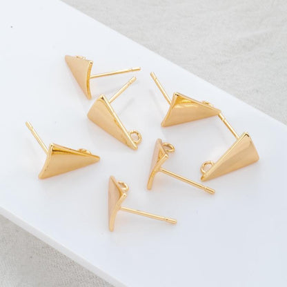 Gold Color Protection 8 12mm Triangle Earrings With Rings-Jewearrings