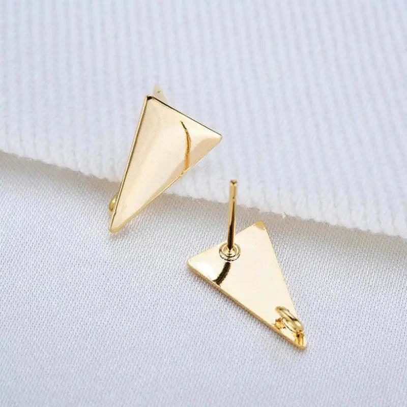 Gold Color Protection 8 12mm Triangle Earrings With Rings-Jewearrings