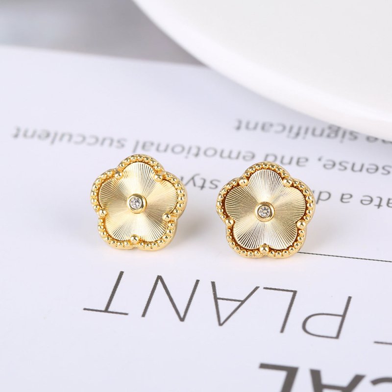 Gold Flower Bracelet Ring Earrings Bracelet Women's Jewelry Set-Jewearrings