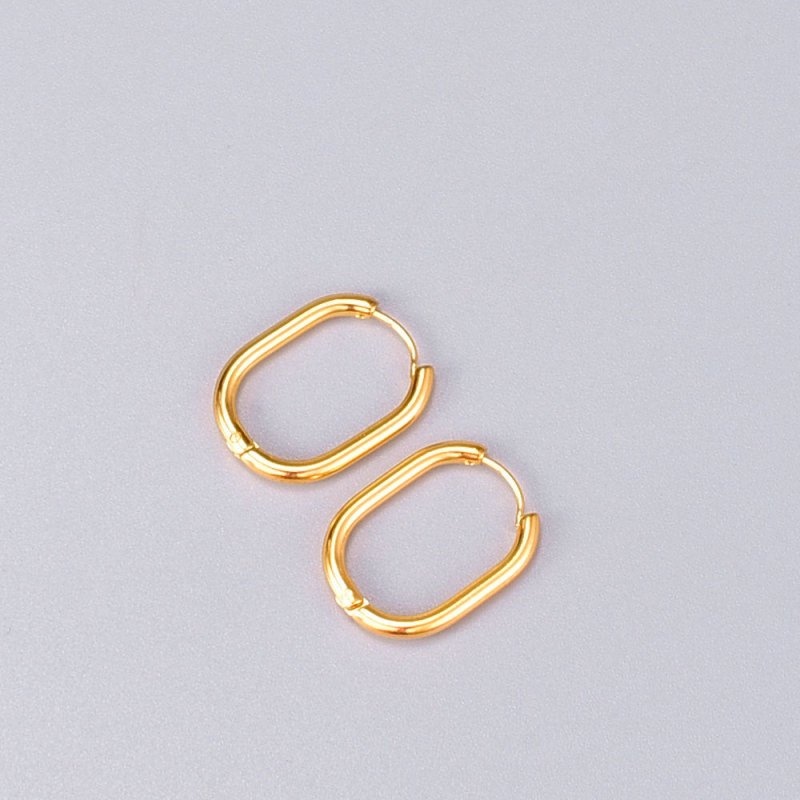 Gold N Round Earrings Simple Fashion Lady-Jewearrings