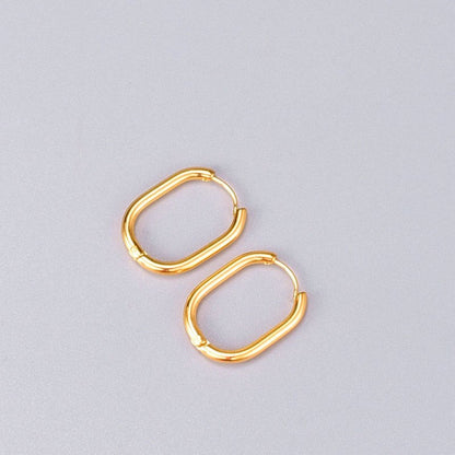 Gold N Round Earrings Simple Fashion Lady-Jewearrings