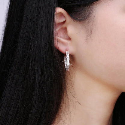 Gold-plated Copper Fashion Earrings, Diamond-set Zircons, Thin Earrings For Women-Jewearrings