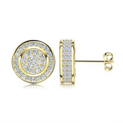 Gold Plated Copper Fashion Earrings With Diamonds-Jewearrings