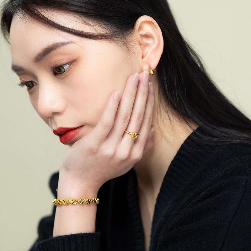 Gold Plated Hoop Earrings Women-Jewearrings