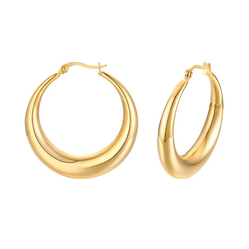 Gold-plated Silver Non-fading Hoop Earrings-Jewearrings