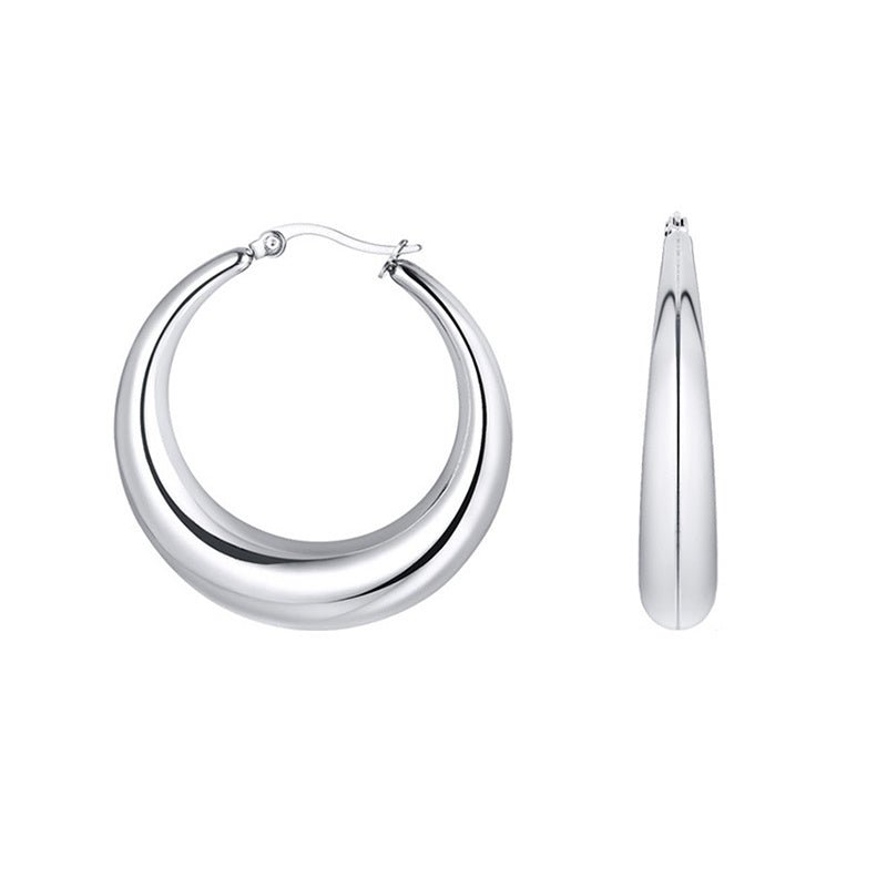 Gold-plated Silver Non-fading Hoop Earrings-Jewearrings