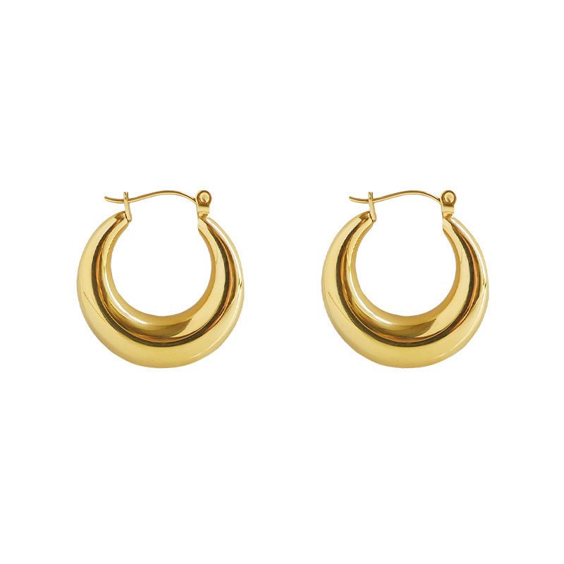 Gold-plated Silver Non-fading Hoop Earrings-Jewearrings