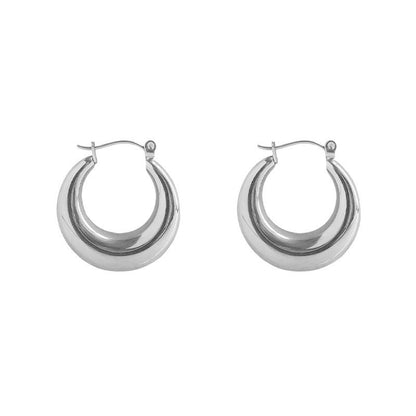 Gold-plated Silver Non-fading Hoop Earrings-Jewearrings