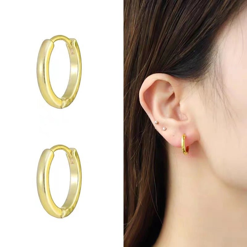 Gold-plated Simple Earrings Copper Ornaments Ear Clip-Jewearrings