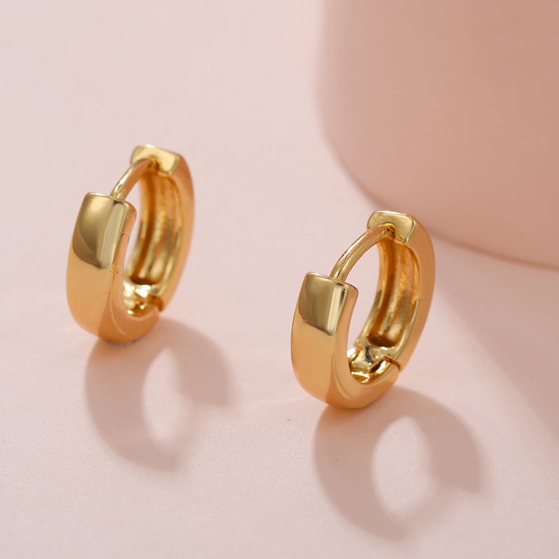 Gold-plated Simple Earrings Copper Ornaments Ear Clip-Jewearrings