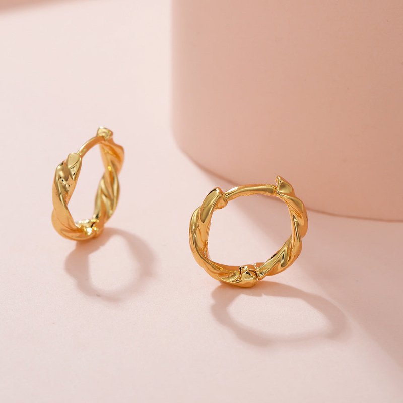 Gold-plated Simple Earrings Copper Ornaments Ear Clip-Jewearrings