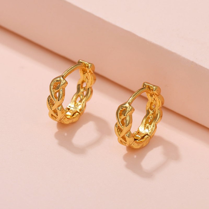 Gold-plated Simple Earrings Copper Ornaments Ear Clip-Jewearrings