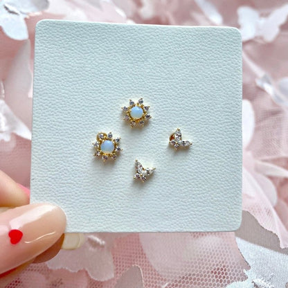 Gold Preservation Jewelry Zircon Small Butterfly Stud Earrings-Jewearrings