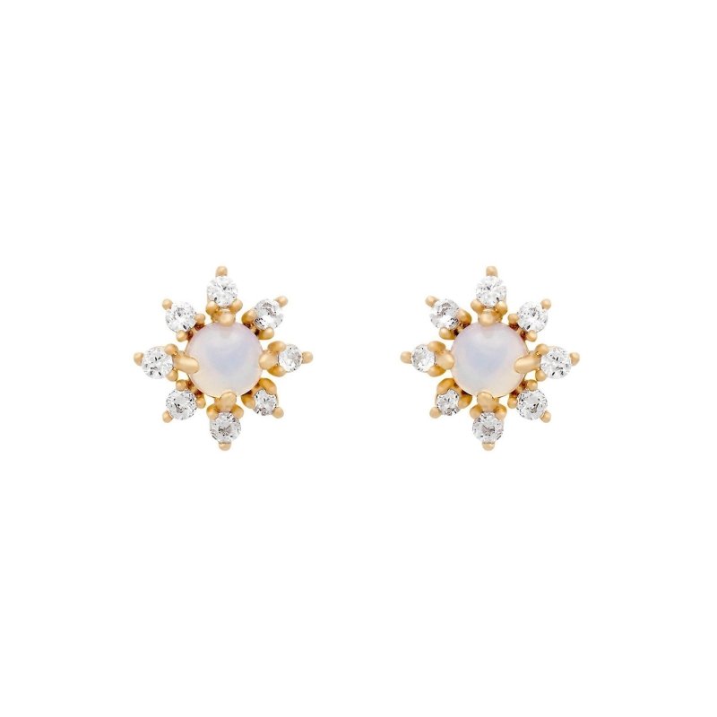 Gold Preservation Jewelry Zircon Small Butterfly Stud Earrings-Jewearrings