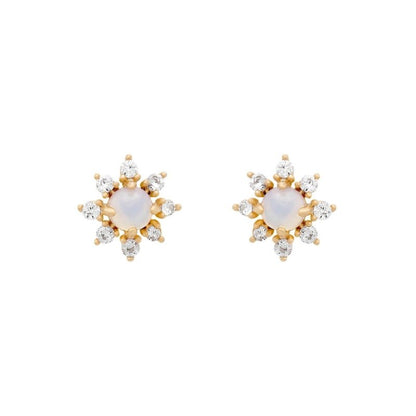 Gold Preservation Jewelry Zircon Small Butterfly Stud Earrings-Jewearrings