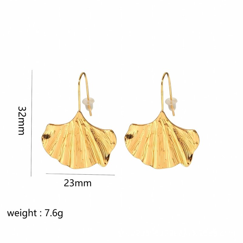 Gold Stainless Steel Butterfly Flower Stud Earrings-Jewearrings