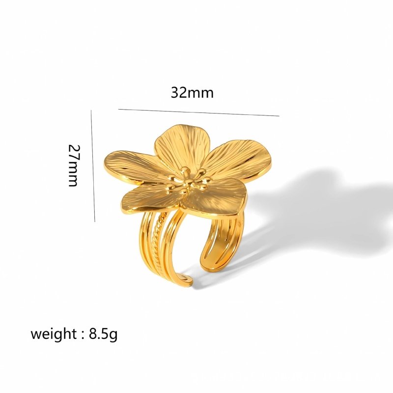 Gold Stainless Steel Butterfly Flower Stud Earrings-Jewearrings