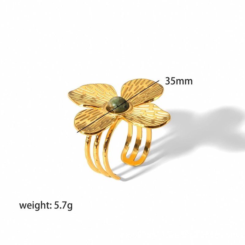 Gold Stainless Steel Butterfly Flower Stud Earrings-Jewearrings