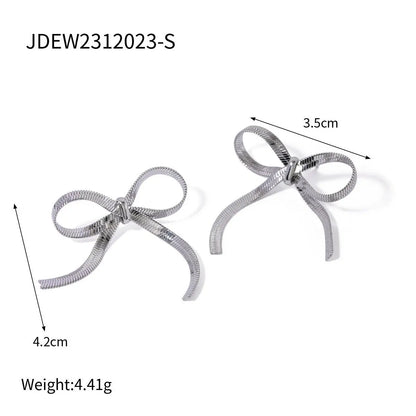 Graceful 18K Gold Bow Earrings-Jewearrings