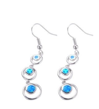 HAIMIS Hot Sale Blue Fire Opal For Women Fashion Jewelry Earrings - Heart Free Gift Box-Jewearrings