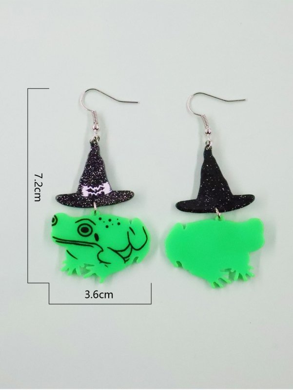 Halloween Acrylic Print Earrings Wizard Hat-Jewearrings