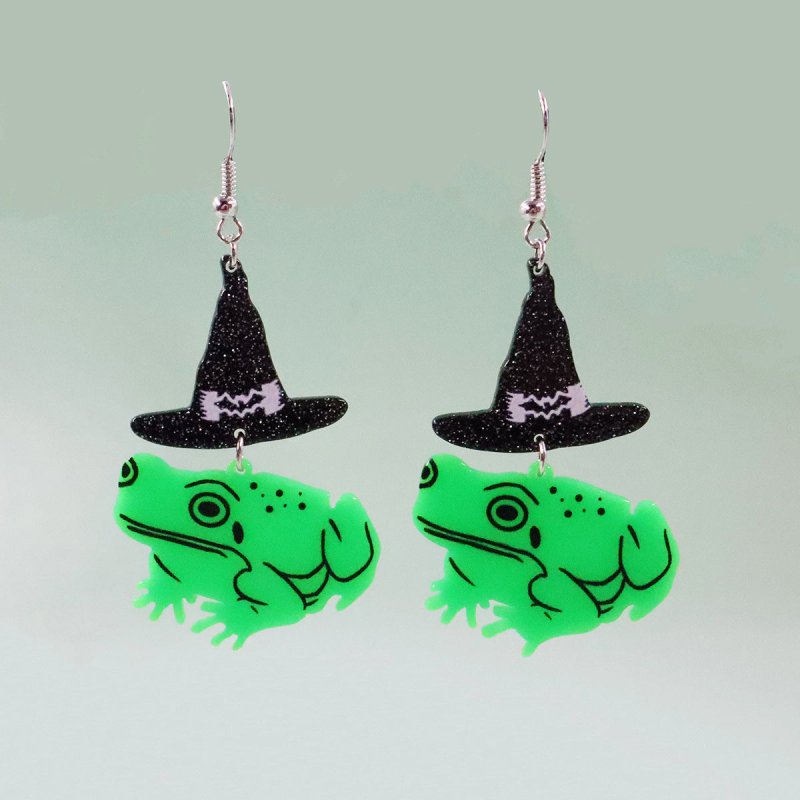 Halloween Acrylic Print Earrings Wizard Hat-Jewearrings